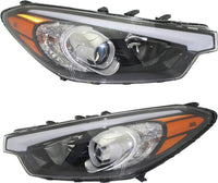 Set Of 2 Front Head Light Assembly Left Driver & Right Passenger Side Direct Replacement Compatible With 2014-2016 Kia Forte KI2503170 KI2502170 92102A7200 92101A7200