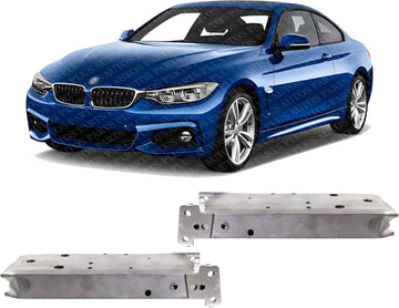 Set Of 2 Front Bumper Impact Bracket Aluminum Right Passenger & Left Driver Side Direct Replacement Compatible With BMW 2012-2019 3-Series / 2014-2020 BMW 4-Series BM1067110 BM1066110