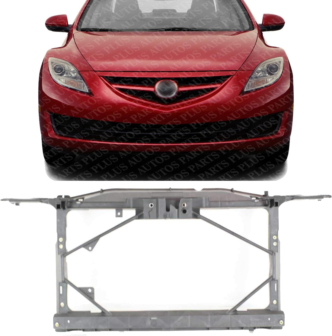 Front Radiator Support Assembly Plastic Direct Replacement Compatible With 2003-2008 Mazda 6 MA1225128 GK2A53110L