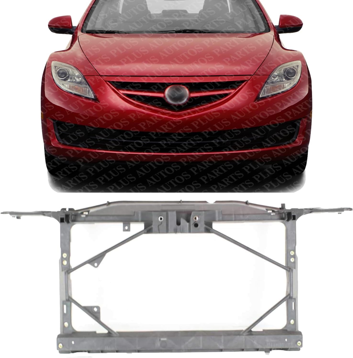 Front Radiator Support Assembly Plastic Direct Replacement Compatible With 2003-2008 Mazda 6 MA1225128 GK2A53110L