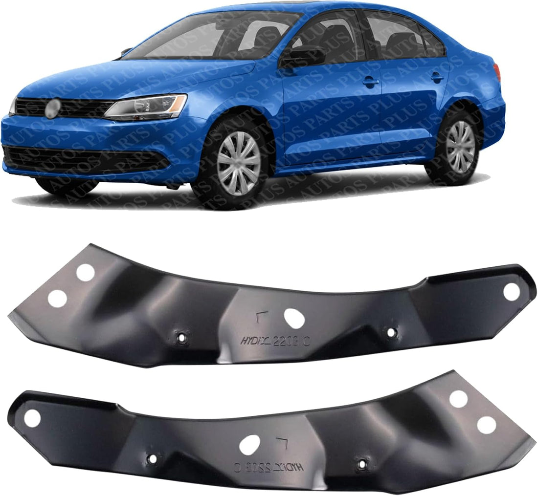 Set Of 2 Front Bumper Bracket Steel Right Passenger & Left Driver Side Direct Replacement Compatible With 2010-2013 Volkswagen Jetta / 2010-2013 Golf VW1033100 VW1032100