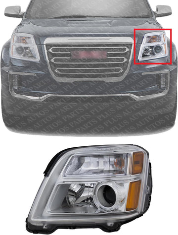 Front Head Light Assembly Left Driver Side Direct Replacement Compatible With 2016-2017 GMC Terrain GM2502435 84791980 84064626