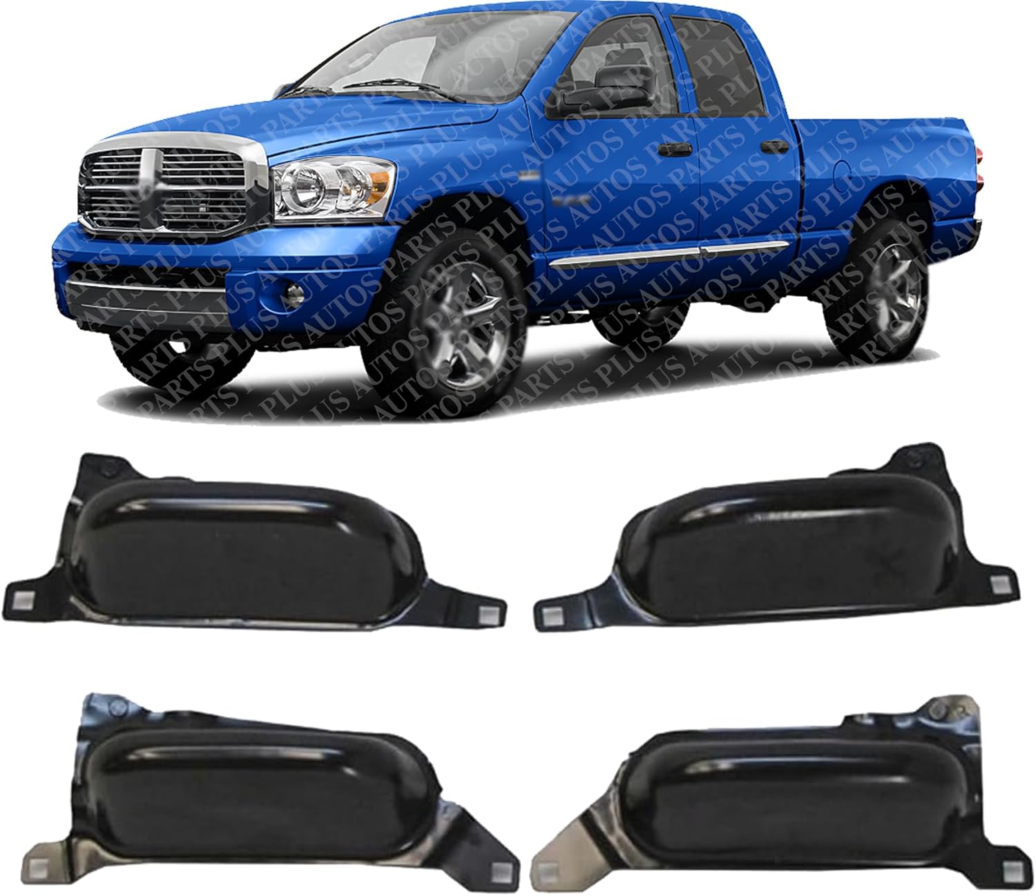 Set Of 4 Front Bumper Upper & Lower Bracket Left Driver & Right Passenger Side Direct Replacement Compatible With 2006-2008 Dodge Ram 1500 2500 3500 CH1066139 CH1067139 CH1066138