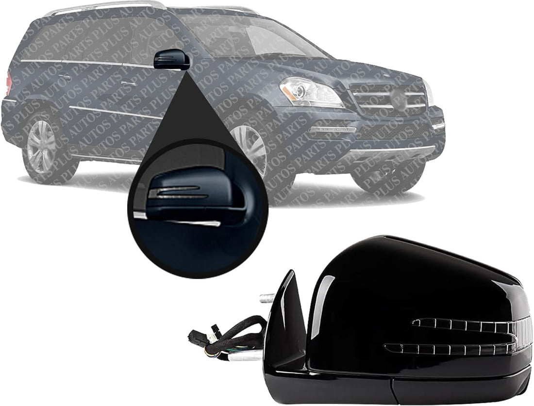 Front Power Mirror Folding Heated Primed With Memory/Puddle and Signal Light Right Side Direct Replacement Compatible With 2011-2012 Mercedes Benz ML-Class/GL-Class 1648104693