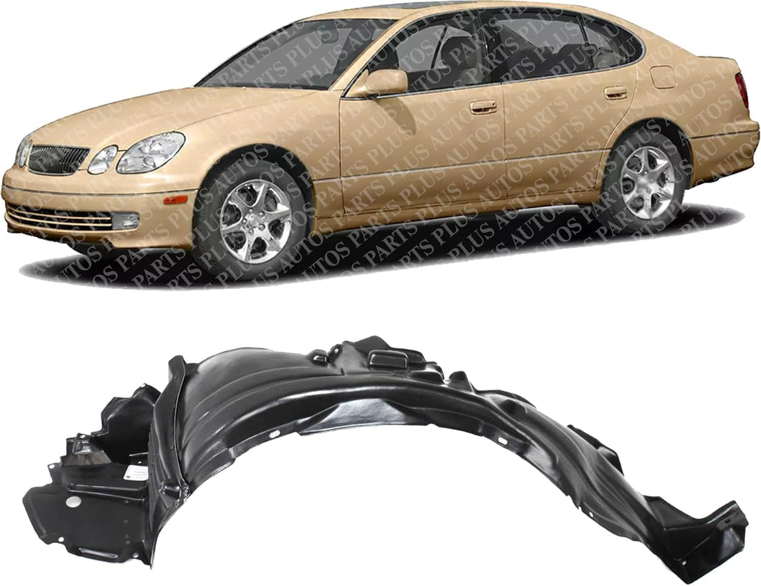 Front Fender Liner Left Driver Side Direct Replacement Compatible with 1998-2005 Lexus GS300 / 1988-2000 GS400 / 2001-2005 GS430 LX1250103 5387630110