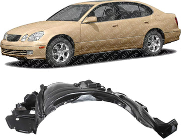 Front Fender Liner Left Driver Side Direct Replacement Compatible with 1998-2005 Lexus GS300 / 1988-2000 GS400 / 2001-2005 GS430 LX1250103 5387630110
