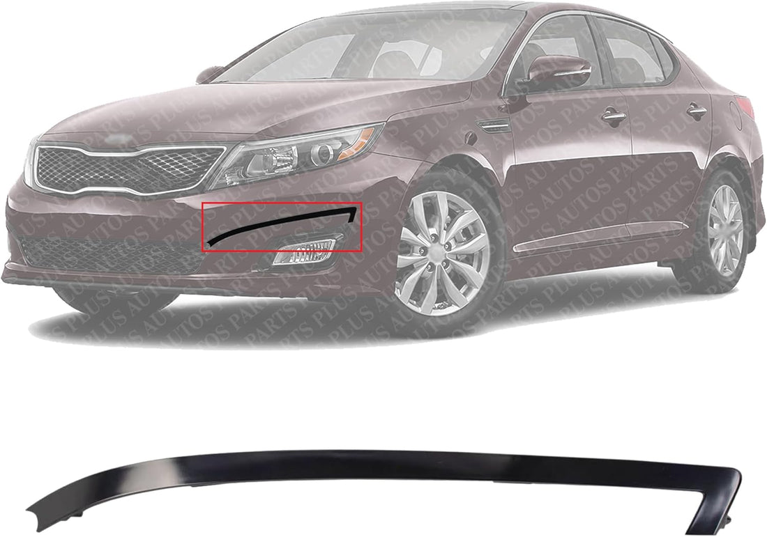 Front Bumper Molding Primed Left Driver Side Direct Replacement Compatible With 2014-2015 Kia Optima KI1046104 865634C500