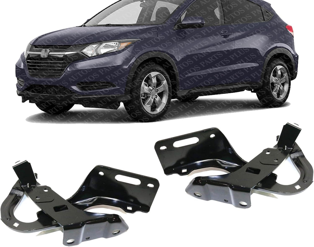 Set Of 2 Front Hood Hinge Assembly Steel Left Driver & Right Passenger Side Direct Replacement Compatible With 2016-2022 Honda HR-V HO1236141 HO1236142 60120T7WA01ZZ 60170T7WA01ZZ