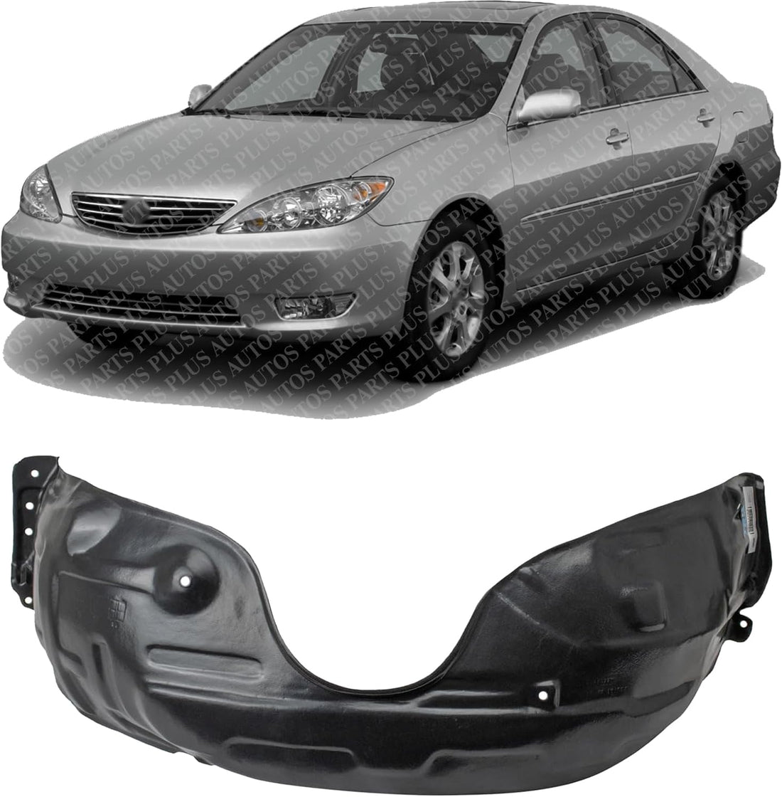 Front Fender Liner Left Driver Side Direct Replacement Compatible With 2002-2006 Toyota Camry TO1248116 53876AA011