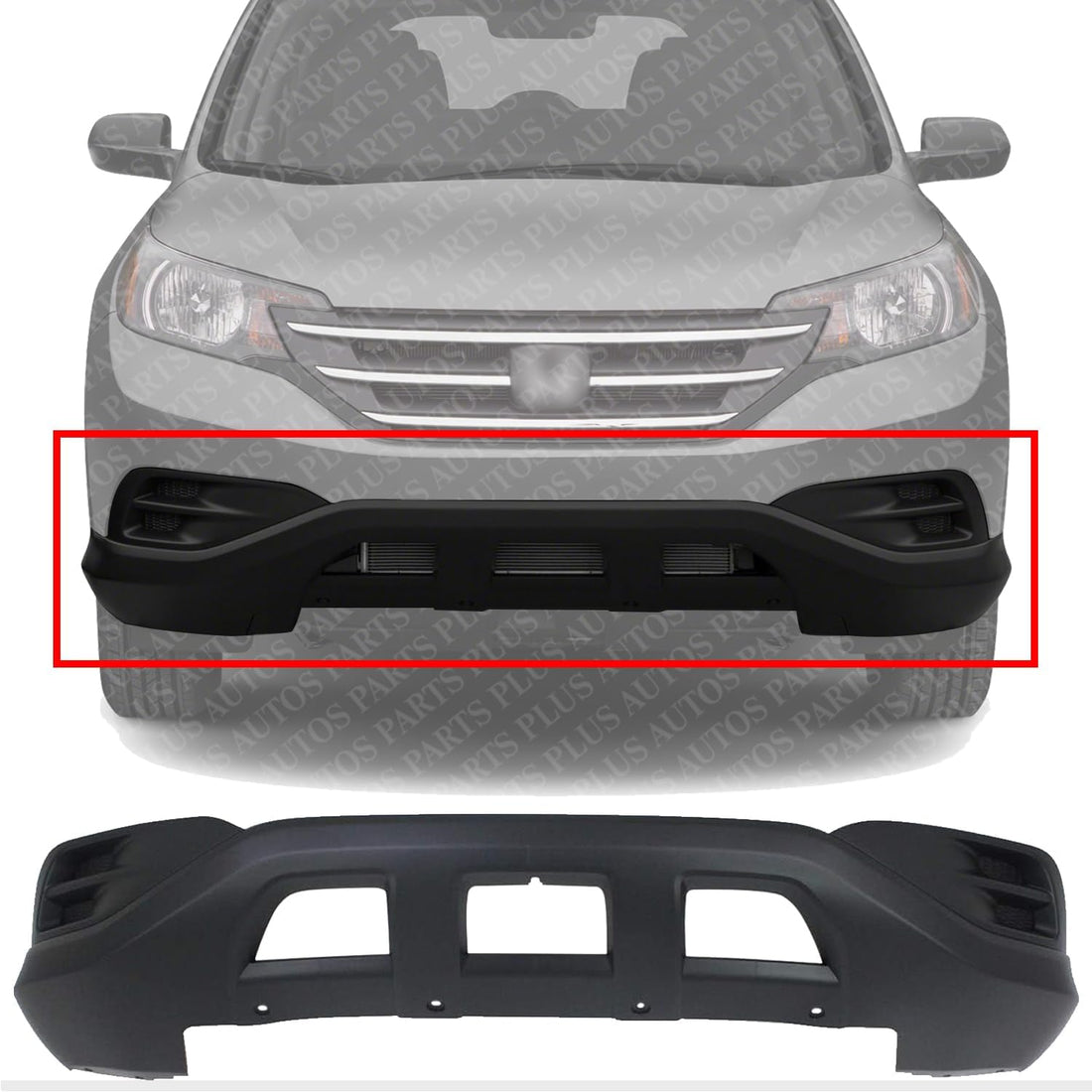 Front Bumper Lower Cover Textured Without Fog Light Holes Direct Replacement Compatible With 2012-2014 Honda CR-V HO1015108 04712T0AA60