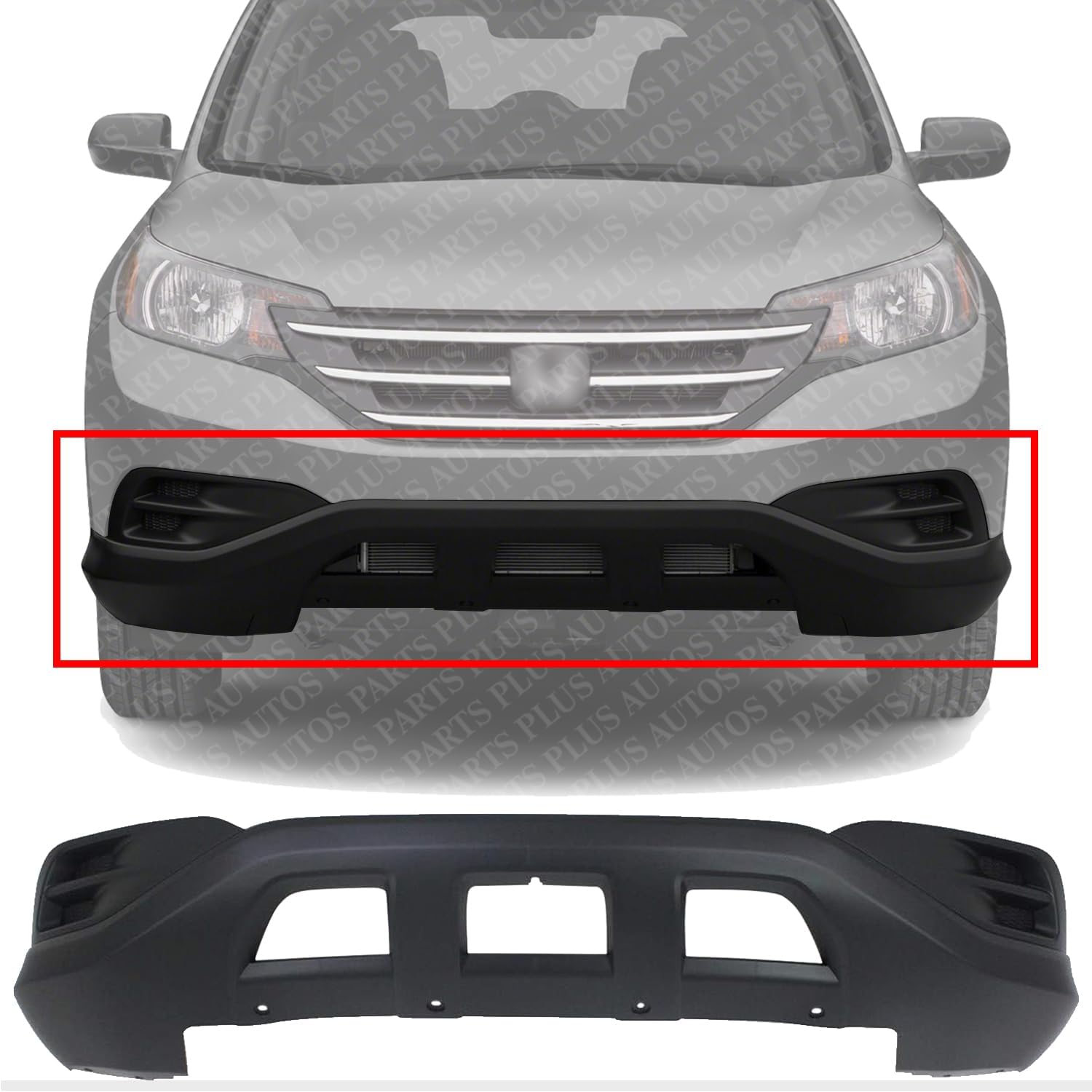 Front Bumper Lower Cover Textured Without Fog Light Holes Direct Replacement Compatible With 2012-2014 Honda CR-V HO1015108 04712T0AA60