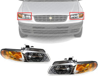 Set Of 2 Front Headlight Assembly Right Passenger & Left Driver Side Direct Replacement Compatible With 2000 Chrysler Town & Country/Voyager/Dodge Caravan CH2502134 CH2503134