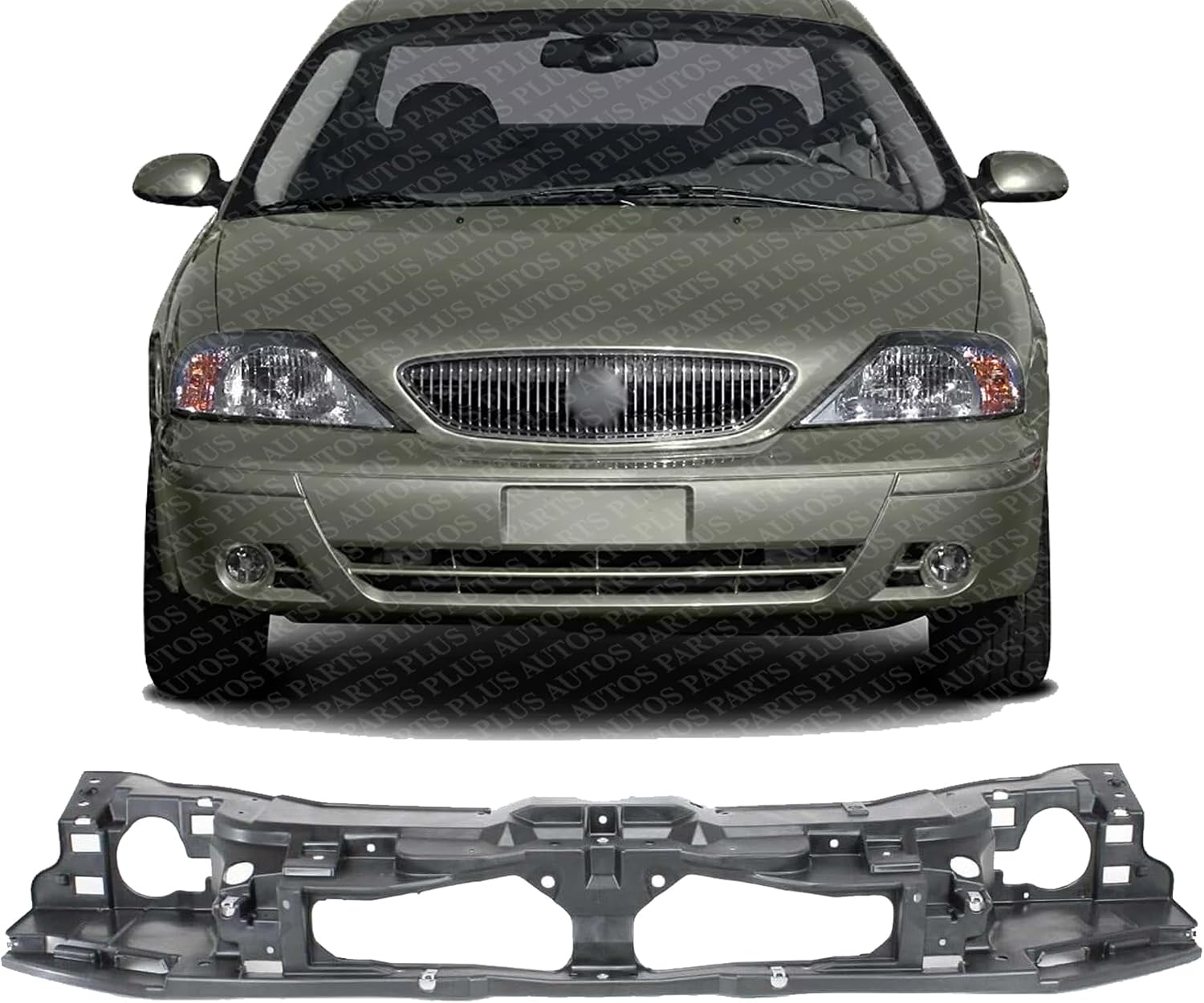 Front Grille Opening Header Panel Thermoplastic & Fiberglass Direct Replacement Compatible With 2000-2007 Ford Taurus FO1221120 1F1Z8A284AA