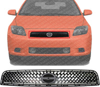Front Grille Assembly Textured Black Shell And Insert Plastic Direct Replacement Compatible With 2008-2010 Scion tC SC1200106 5310121900 5310121110