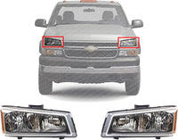 Set Of 2 Front Headlight Assembly Fluted Reflector Right Passenger & Left Driver Side Direct Replacement Compatible With 2003-2006 Chevrolet Silverado/Avalanche GM2502257 GM2503257