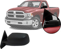 Front Power Mirror Manual Folding Heated Textured Left Driver Side Direct Replacement Compatible With 2013-2018 Ram 1500/2500 CH1320354 68462819AA 68147863AS 68147863