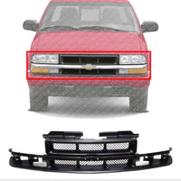 Front Grille Primed Shell & Mesh Insert Direct Replacement Compatible With 1998-2005 Chevrolet Blazer / 1998-2004 S10 GM1200418 12472710