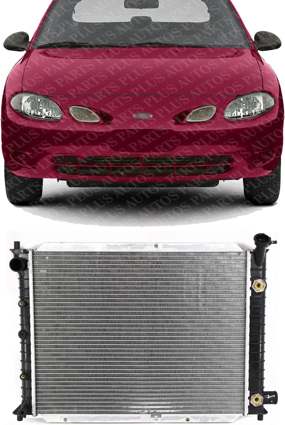 Front Radiator Aluminum Core Direct Replacement Compatible With 1991-2002 Ford Escort FO3010110 F5CZ8005A