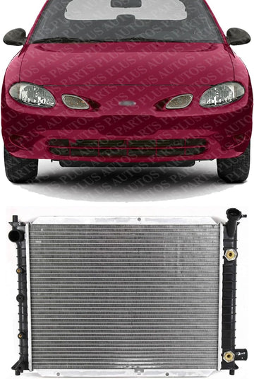 Front Radiator Aluminum Core Direct Replacement Compatible With 1991-2002 Ford Escort FO3010110 F5CZ8005A