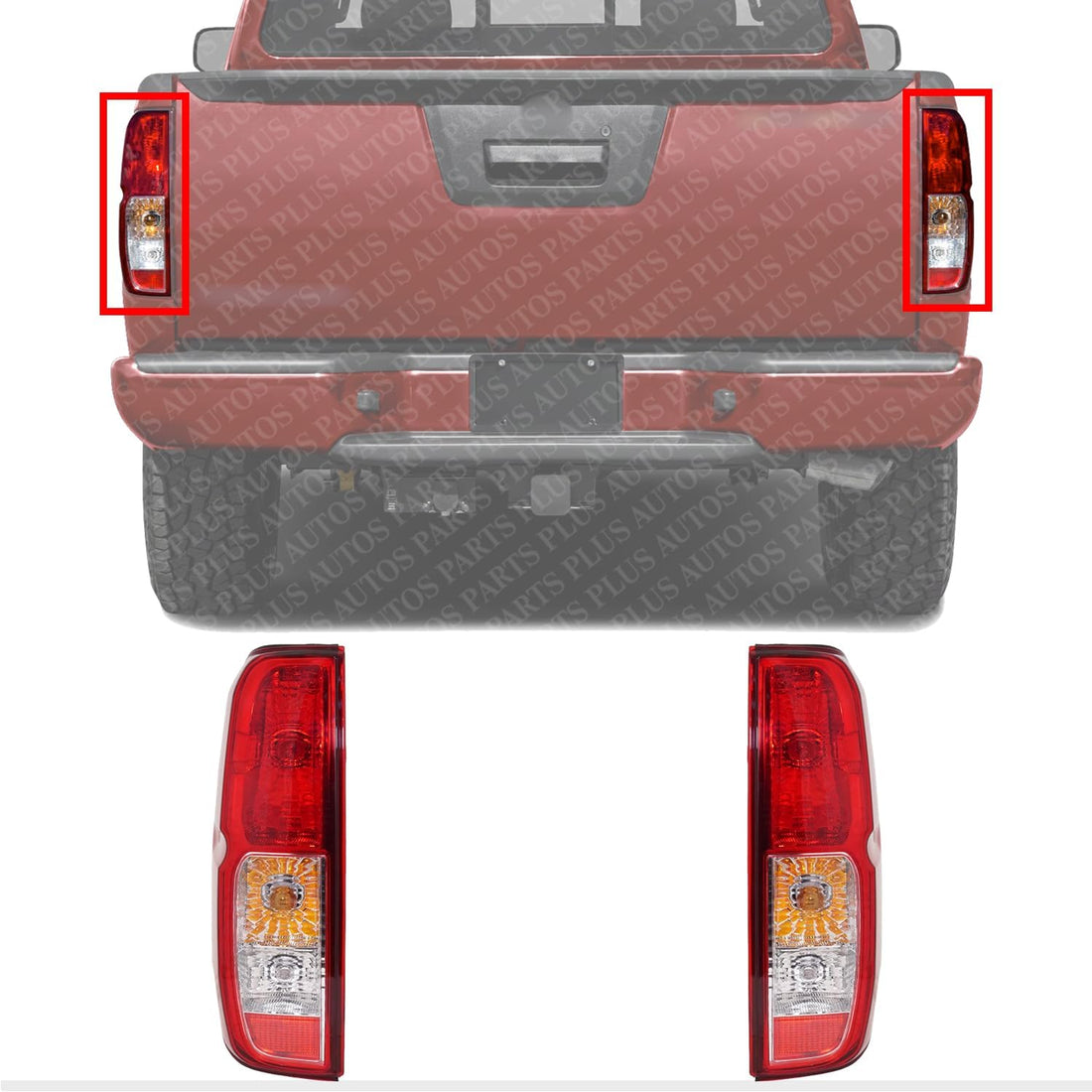 Set Of 2 Tail Light Assembly Left Driver & Right Passenger Side Direct Replacement Compatible With 2005-2014 Nissan Frontier NI2800170 NI2801170 26550EA825 26555EA825