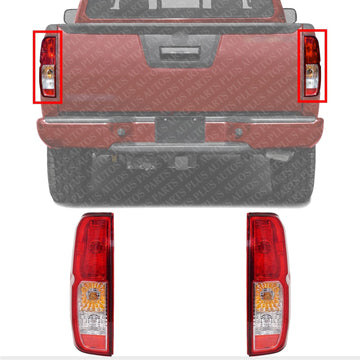 Set Of 2 Tail Light Assembly Left Driver & Right Passenger Side Direct Replacement Compatible With 2005-2014 Nissan Frontier NI2800170 NI2801170 26550EA825 26555EA825