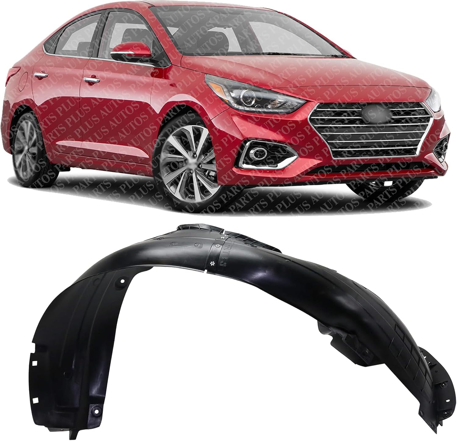 Front Fender Liner Right Passenger Side Direct Replacement Compatible With 2018-2022 Hyundai Accent HY1249170 86812J0000