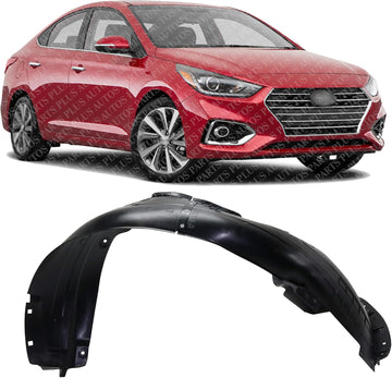 Front Fender Liner Right Passenger Side Direct Replacement Compatible With 2018-2022 Hyundai Accent HY1249170 86812J0000