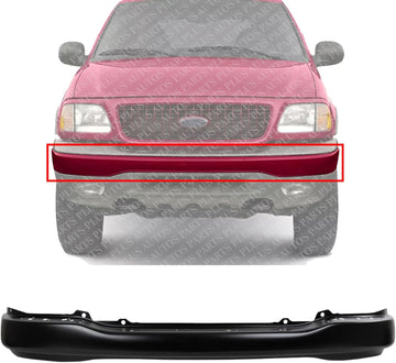 Front Bumper Primed Steel With Pad Holes Direct Replacement Compatible With 1999-2002 Ford Expedition / 1999-2004 F-150 FO1002357 YL3Z17757CAA