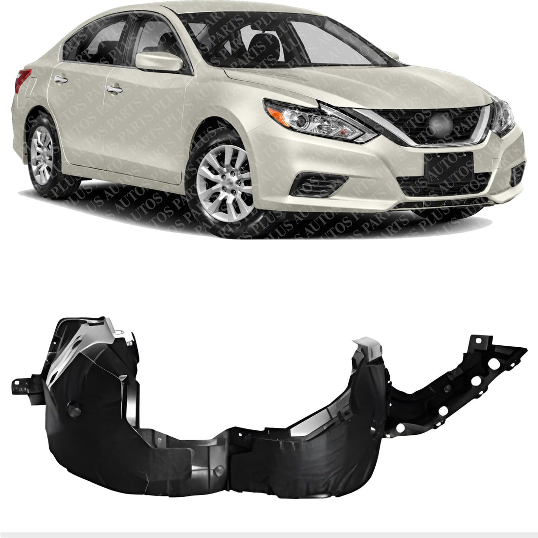 Front Fender Liner Right Passenger Side Direct Replacement Compatible With 2016-2018 Nissan Altima NI1249150 638409HS0A