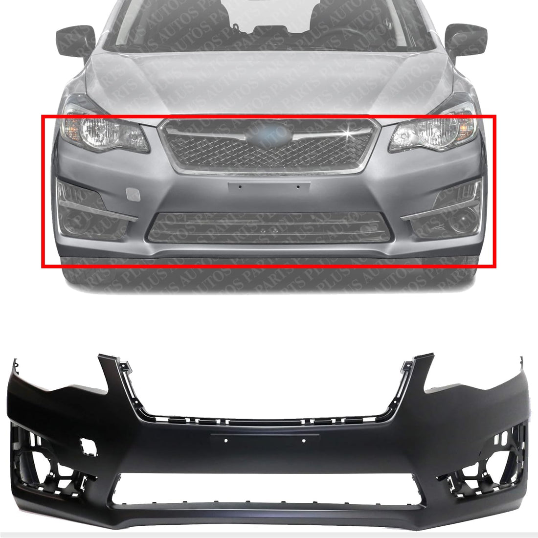 Front Bumper Cover Primed Direct Replacement Compatible With 2015-2016 Subaru Impreza SU1000179 57704FJ050