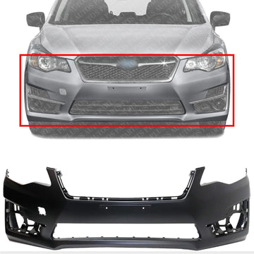 Front Bumper Cover Primed Direct Replacement Compatible With 2015-2016 Subaru Impreza SU1000179 57704FJ050