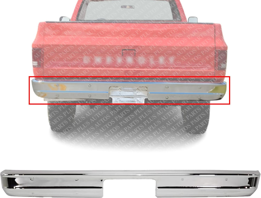 Rear Bumper Face Bar Chrome Steel Direct Replacement Compatible With 1973-1980 Chevrolet & GMC C/K Series GM1102287 6272566