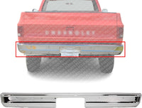 Rear Bumper Face Bar Chrome Steel Direct Replacement Compatible With 1973-1980 Chevrolet & GMC C/K Series GM1102287 6272566