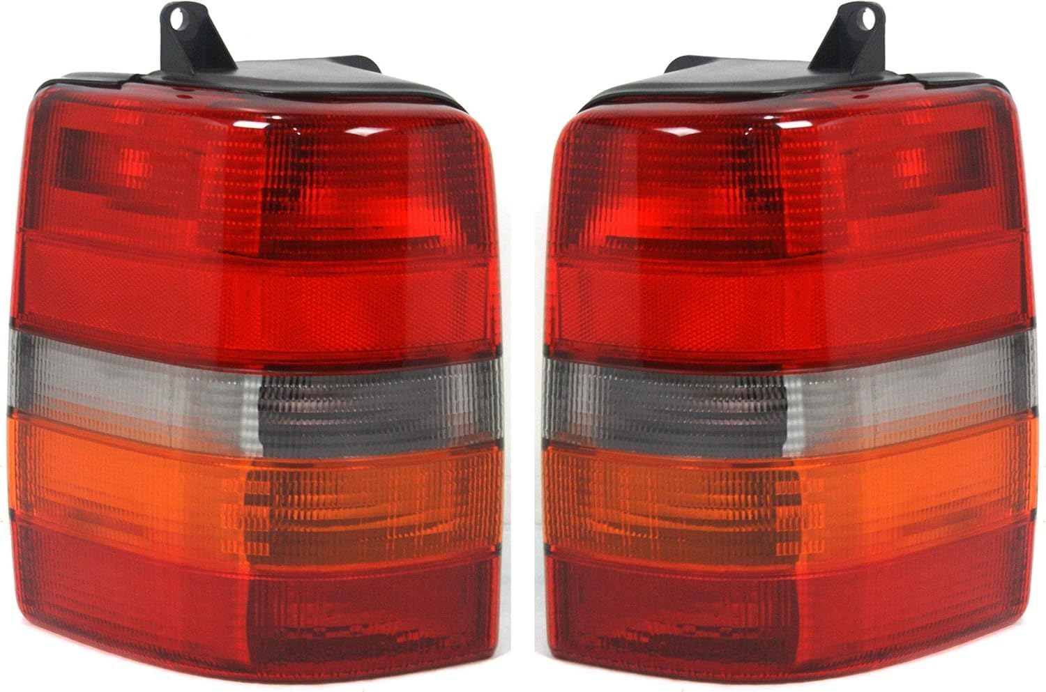 Set Of 2 Tail Lamp Lens And Housing Left Driver & Right Passenger Side Direct Replacement Compatible With 1993-1998 Jeep Grand Cherokee CH2801121 CH2800121 55155738AA 55155739AA