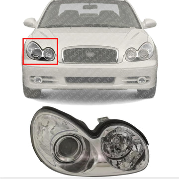 Front Head Light Assembly Right Passenger Side Direct Replacement Compatible With 2002-2005 Hyundai Sonata HY2503126 921023D050