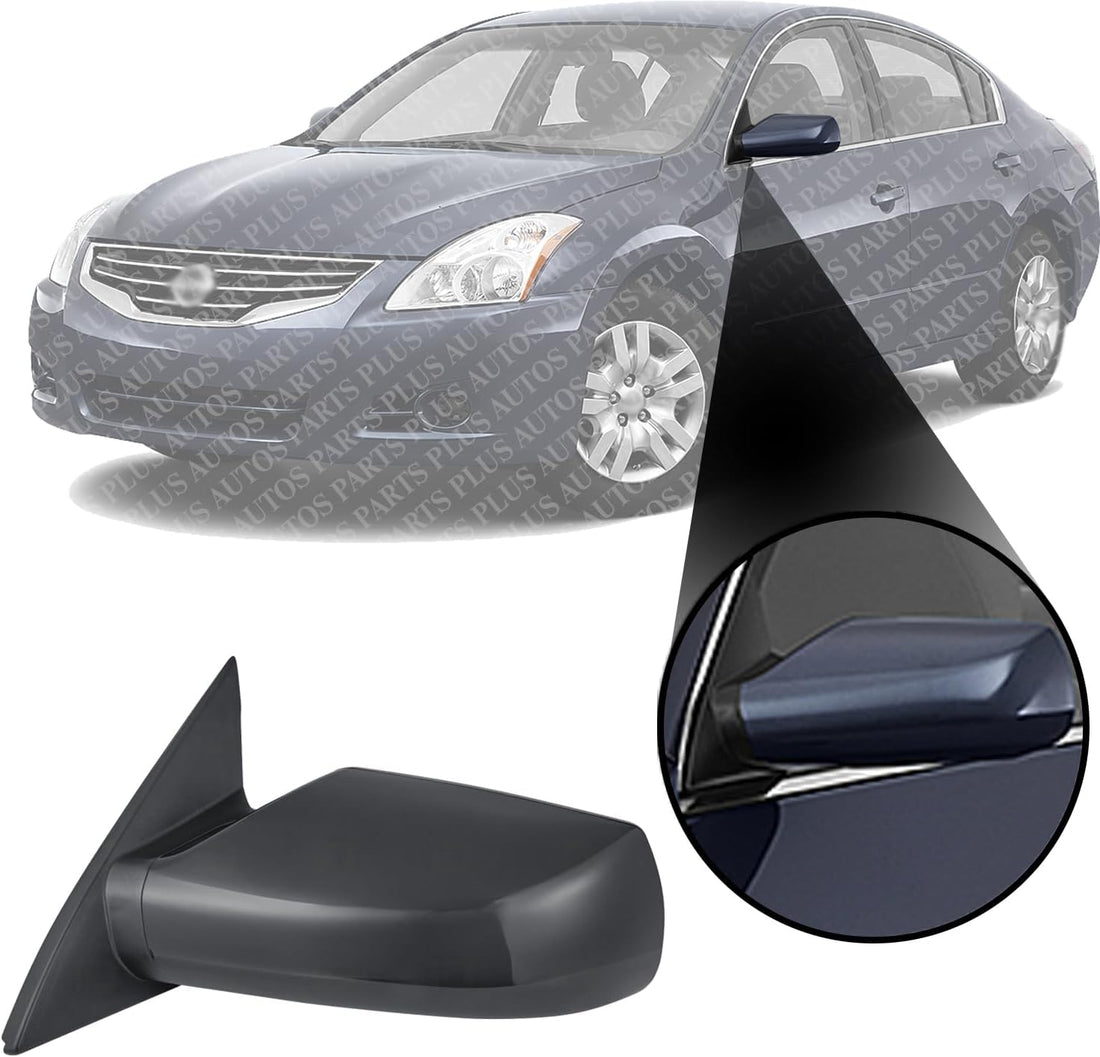 Front Power Mirror Non-Folding & Heated Primed Left Driver Side Direct Replacement Compatible With 2007-2012 Nissan Altima NI1320163 96302JA04A