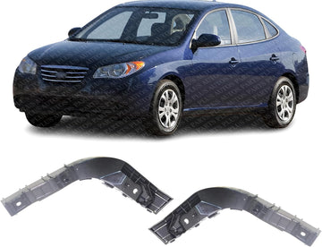 Set Of 2 Front Bumper Lower Cover Bracket Right Passenger & Left Driver Side Direct Replacement Compatible With 2007-2010 Hyundai Elantra HY1067112 HY1066112 865142H000 865132H000