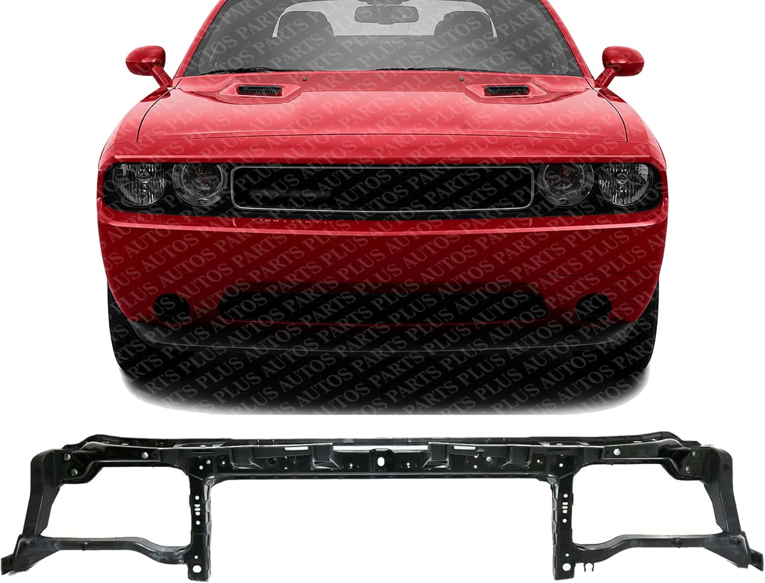 Front Radiator Upper Support Crossmember Tie Bar Plastic With Steel Direct Replacement Compatible With 2008-2014 Dodge Challenger CH1225268 5028743AE