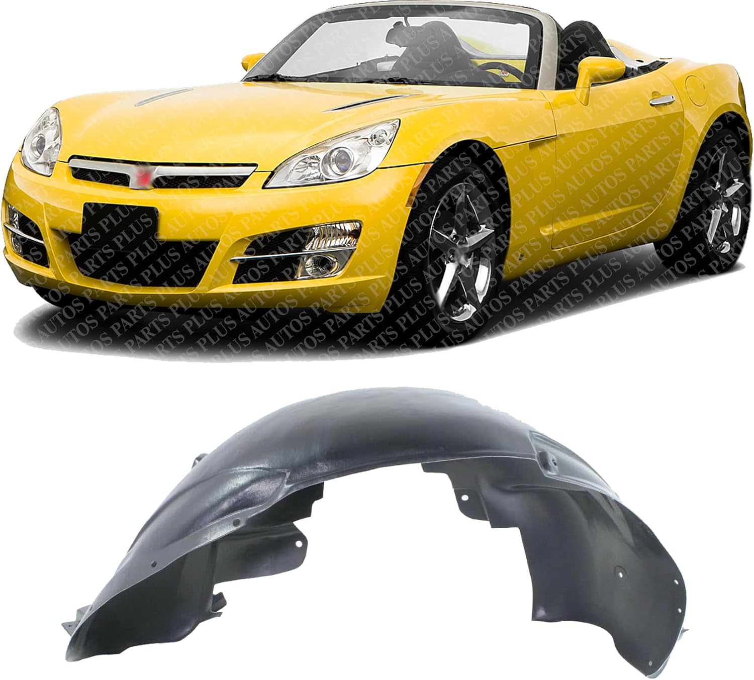 Front Fender Liner Left Driver Side Direct Replacement Compatible With 2007-2010 Saturn Sky GM1248221 GM1248220 25831931 25831932