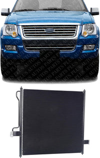 Front A/C Condenser Aluminum Core Direct Replacement Compatible With 2002-2010 Ford Explorer FO3030139 1L2Z19712AA