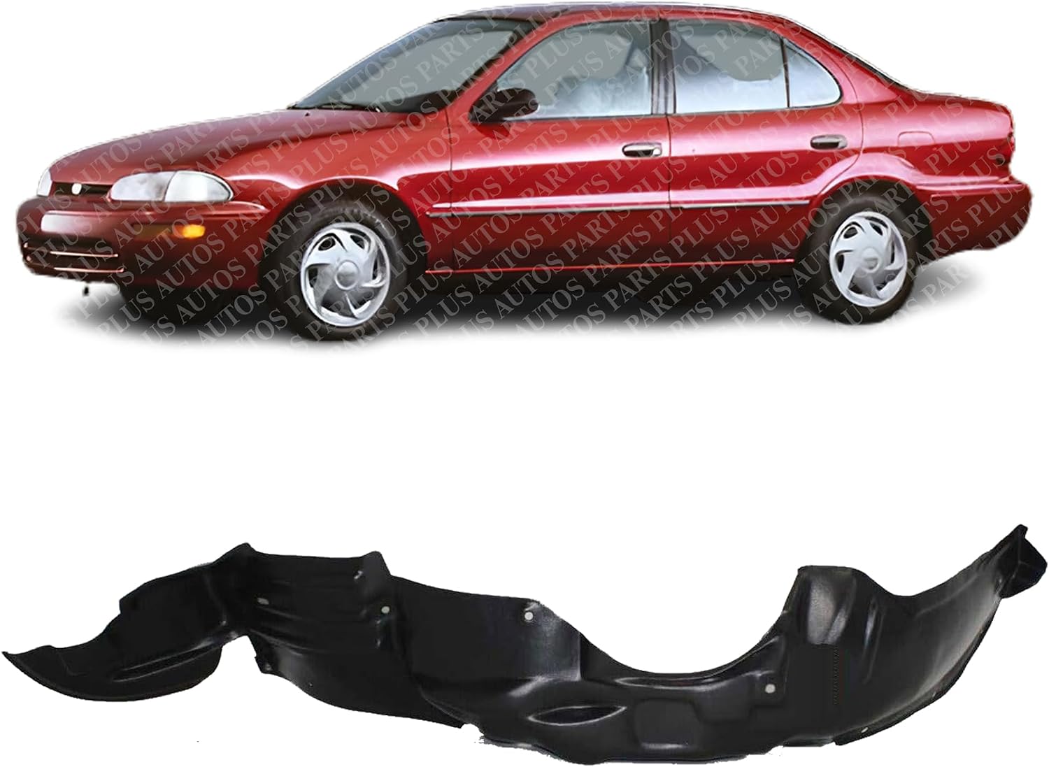 Front Fender Liner Left Driver Side Direct Replacement Compatible With 1993-1997 Geo Prizm GM1250101 94852070
