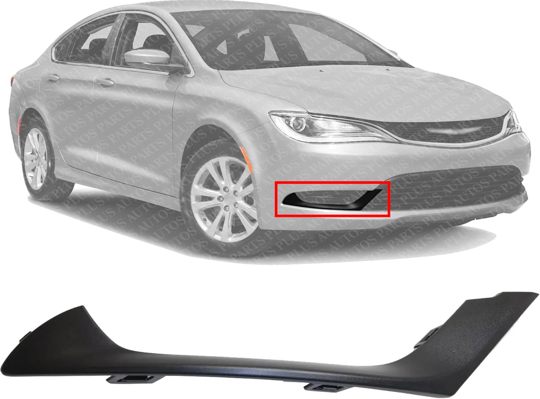 Front Bumper Outer Molding Textured Right Passenger Side Direct Replacement Compatible With 2015-2017 Chrysler 200 CH1046110 68214627AA