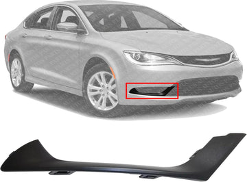 Front Bumper Outer Molding Textured Right Passenger Side Direct Replacement Compatible With 2015-2017 Chrysler 200 CH1046110 68214627AA