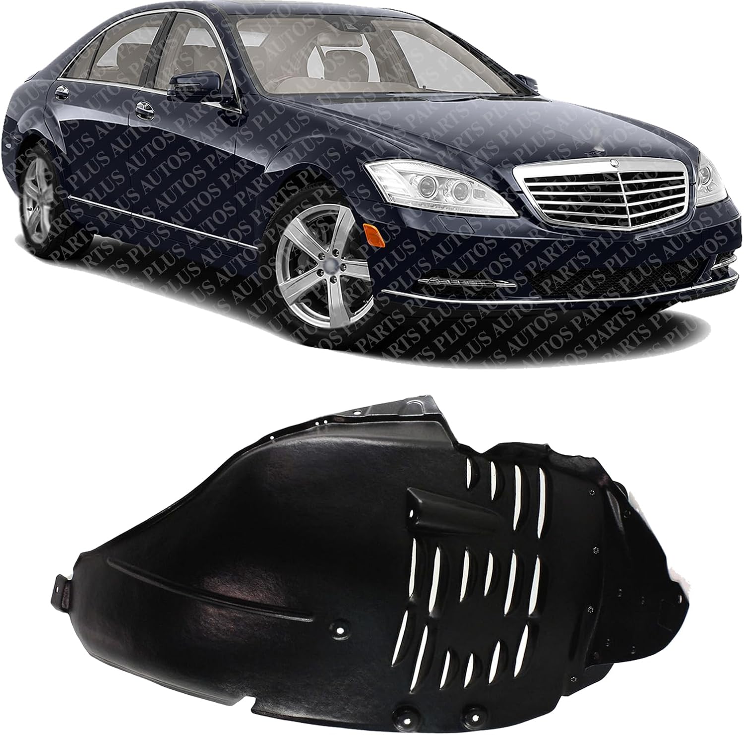 Front Section Fender Liner Right Passenger Side Direct Replacement Compatible With 2007-2013 Mercedes Benz S-Class MB1249143 2216901730