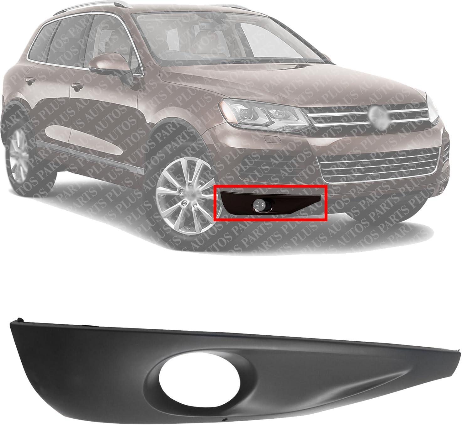 Front Fog Light Trim Molding Paint to Match Right Passenger Side Direct Replacement Compatible With 2011-2014 Volkswagen Touareg VW1093119 7P6807490BGRU