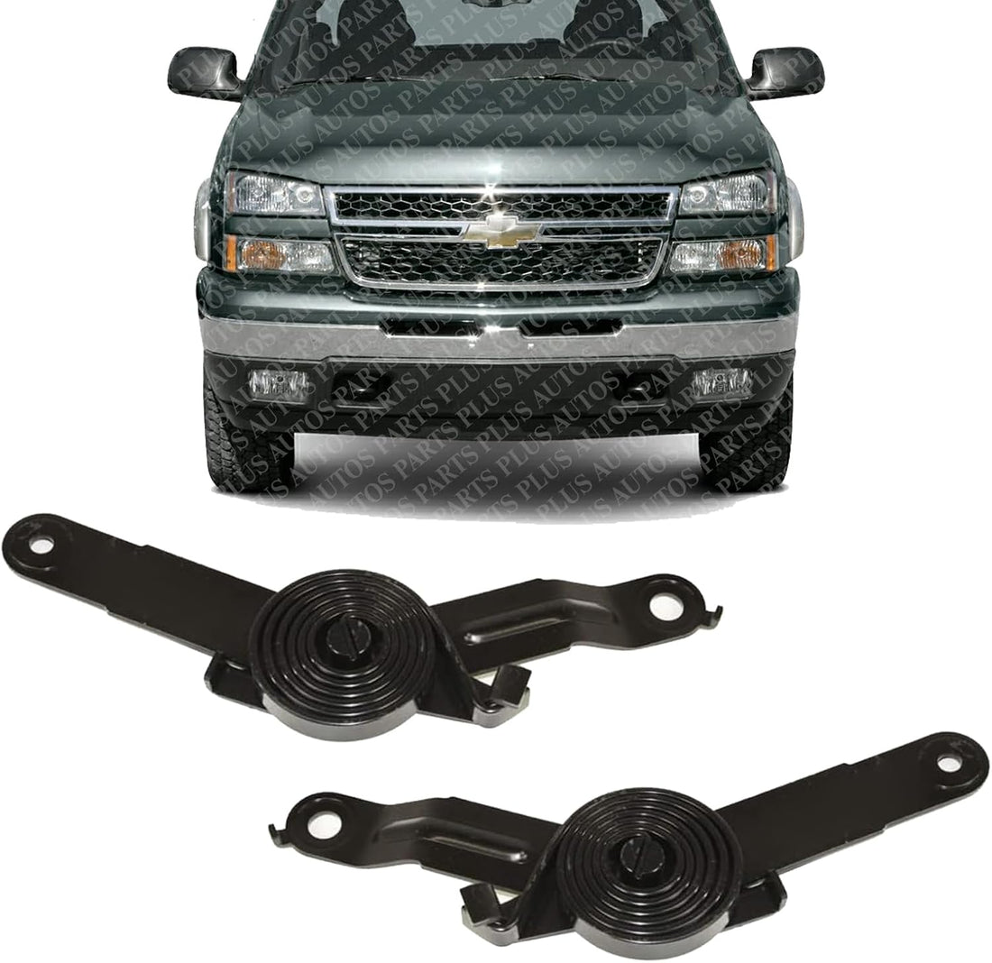Set Of 2 Front Hood Hinge Spring Left Driver & Right Passenger Side Direct Replacement Compatible With Chevrolet Silverado/GMC Sierra 1500 2500 1999-2006 / Cadillac Escalade 02-06