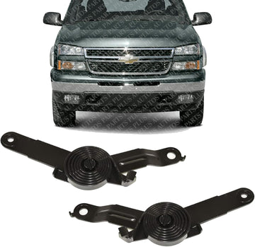 Set Of 2 Front Hood Hinge Spring Left Driver & Right Passenger Side Direct Replacement Compatible With Chevrolet Silverado/GMC Sierra 1500 2500 1999-2006 / Cadillac Escalade 02-06