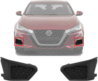 Set Of 2 Front Fog Light Cover Textured Plastic Left Driver & Right Passenger Side Direct Replacement Compatible With 2019-2022 Nissan Altima NI1039163 NI1038163