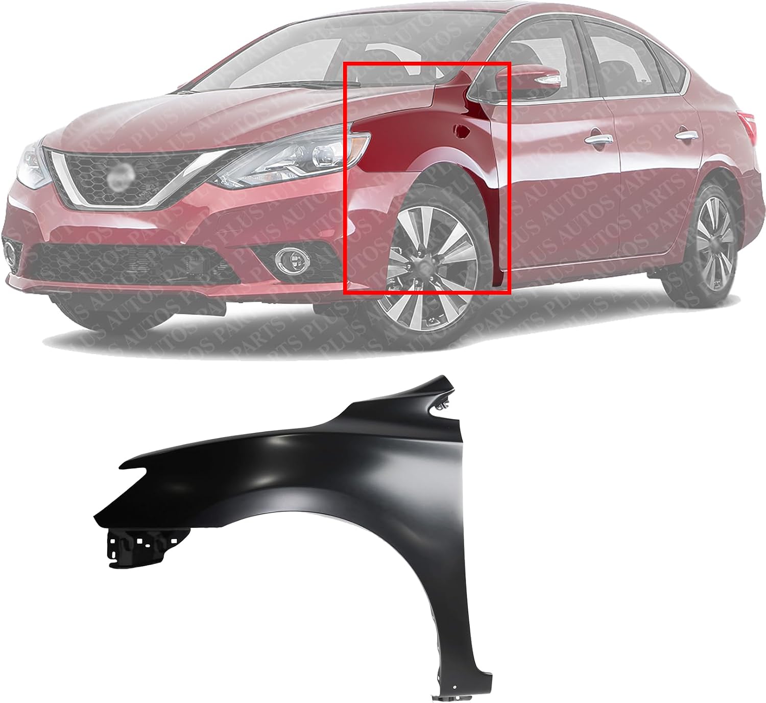 Front Fender Primed Steel Left Driver Side Direct Replacement Compatible With 2016-2019 Nissan Sentra NI1240223 F31013YUAA
