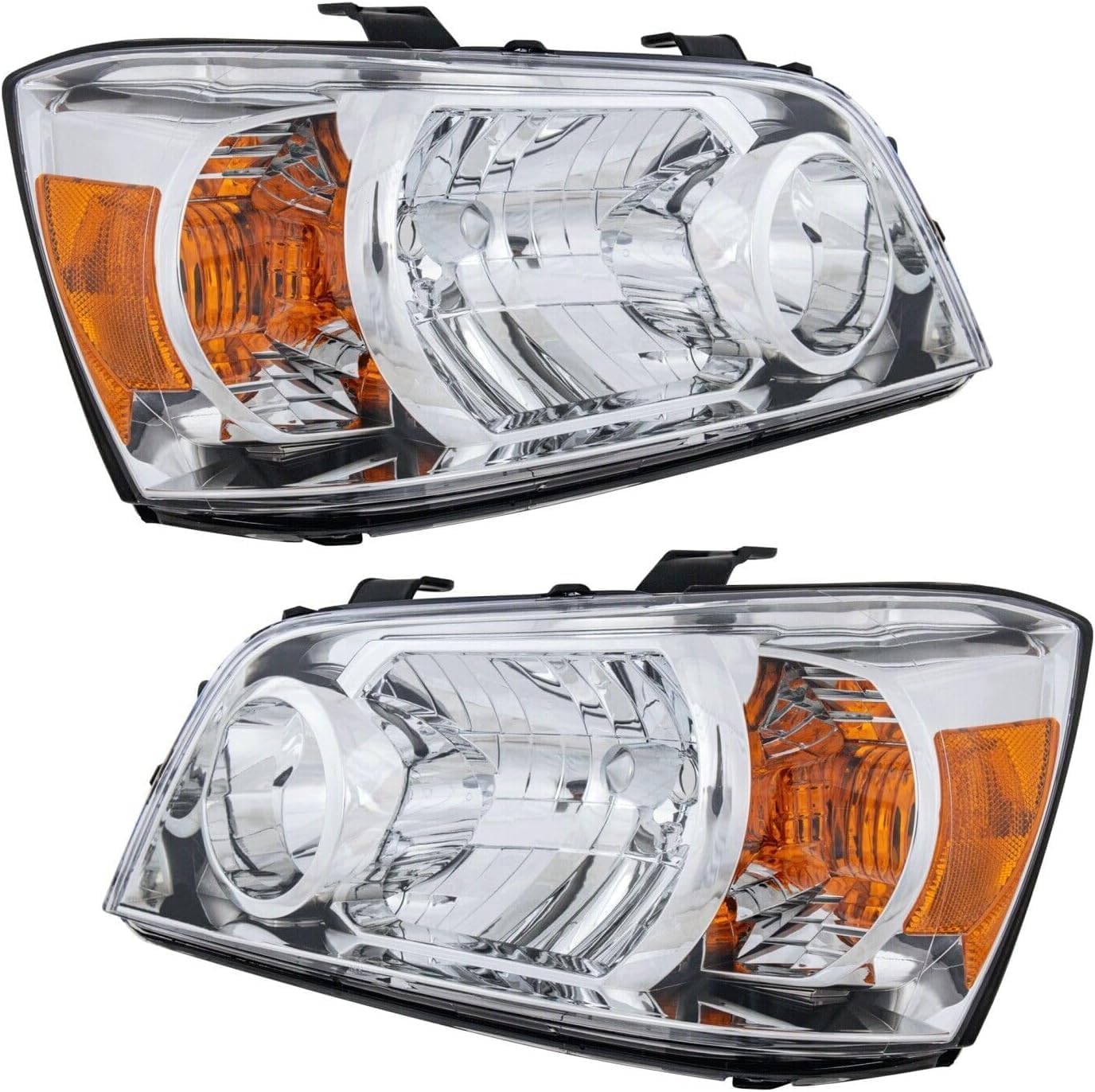 Set Of 2 Front Head Light Lens And Housing Right Passenger & Left Driver Side Direct Replacement Compatible With 2007 Toyota Highlander TO2518111 TO2519111 8113048550 8117048550